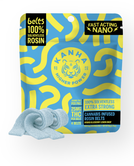 Photograph of product: Blueberry Lemon Drop Rosin Belts (H) - 100mg