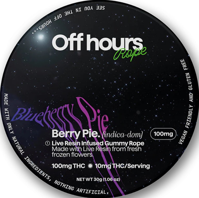 Photograph of product: Off Hours: Live Rosin Rope: Berry Pie - Blueberry Pie