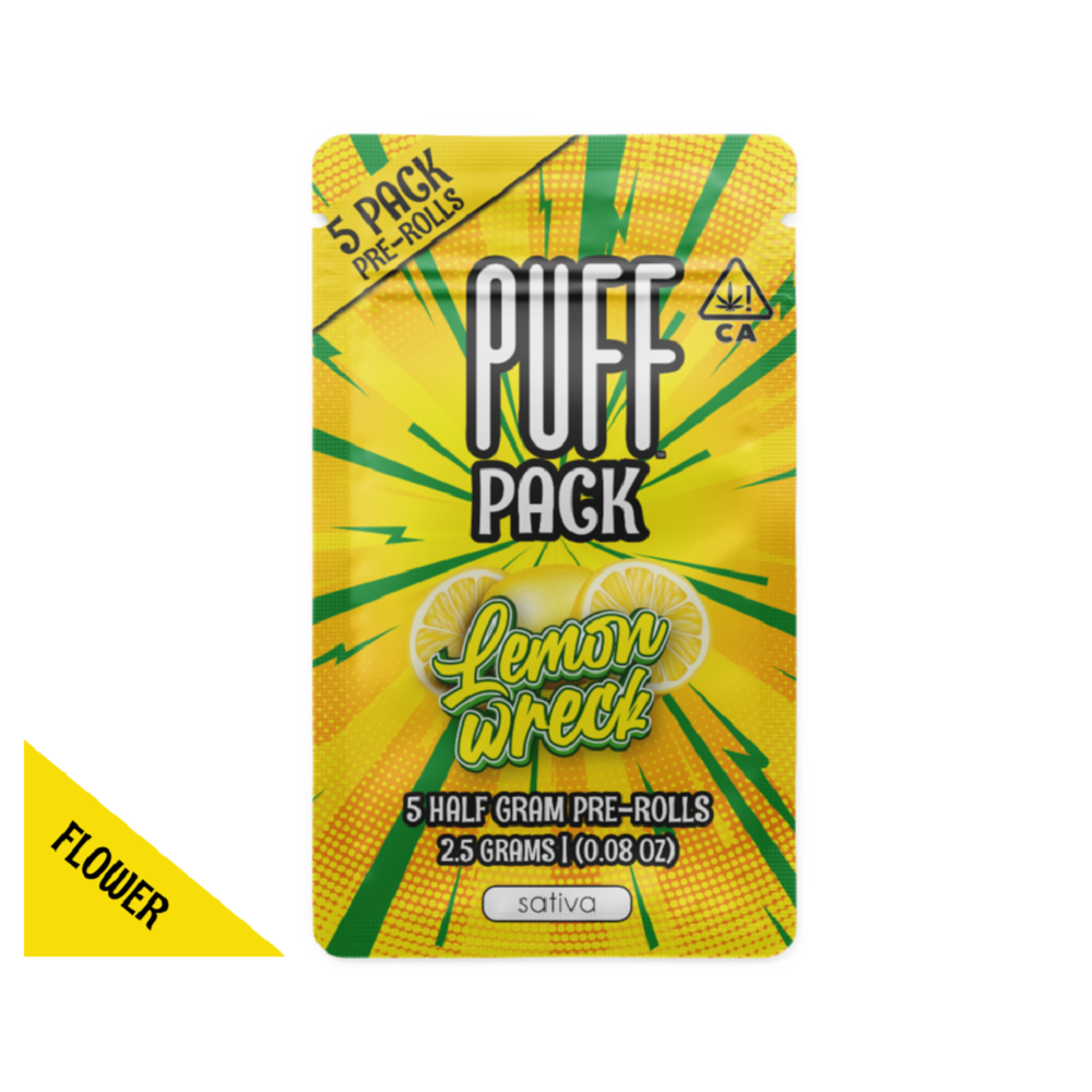 Photograph of Product: Lemon Wreck - sativa - 5 pack pre-rolls - 2.5 gram