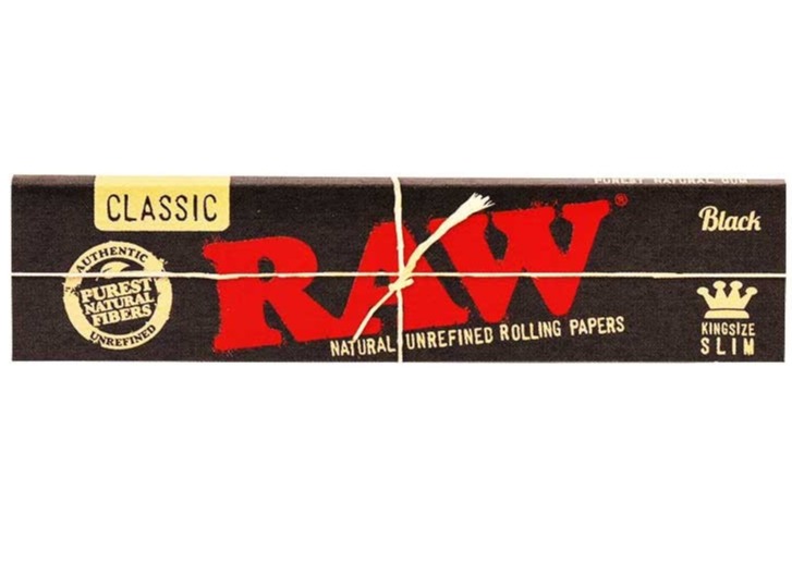 Photograph of product: RAW | Black King Size Slim Slow Burning Classic Paper - 32Pc