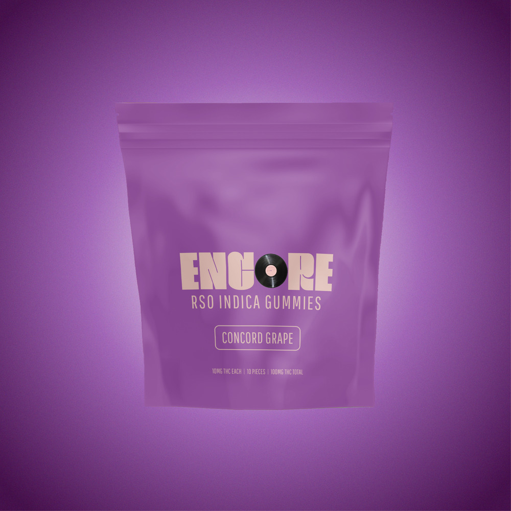 Photograph of product: Encore | RSO Concord Grape (I) Gummies | 10 Pack (100mg)