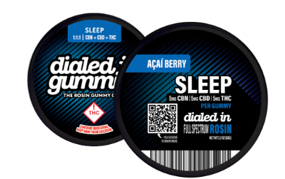 Photograph of product: Acai Berry Sleep 1:1:1 TH-oui:CBD:CBN Live Rosin Gummies
