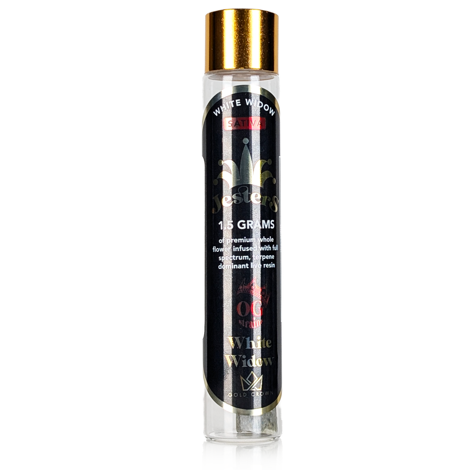 Photograph of product: JESTERS - WHITE WIDOW - LIVE RESIN INFUSED PRE-ROLL