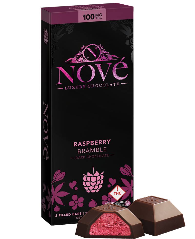 Photograph of product: Nove Dark Chocolate: Raspberry Bramble