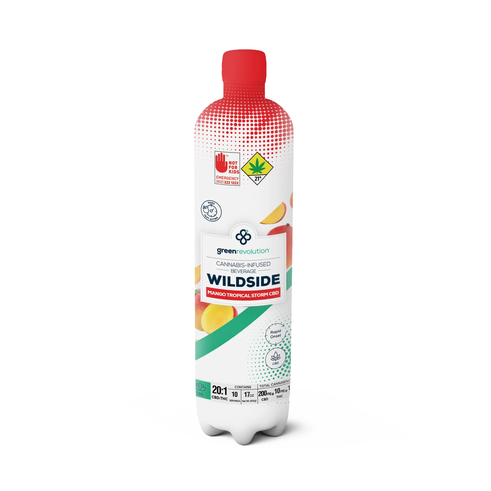 Photograph of product: Wild Side 20:1 CBD Mango Tropical Storm | 17oz