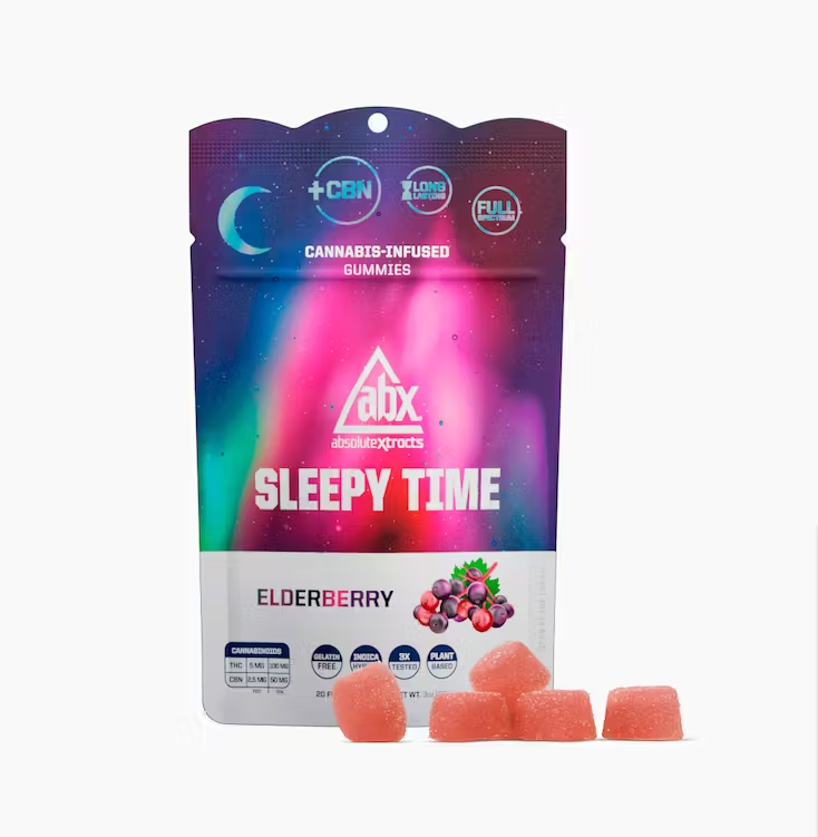 Photograph of product: ABX | Sleepy Time Gummies | Elderberry | 100mg