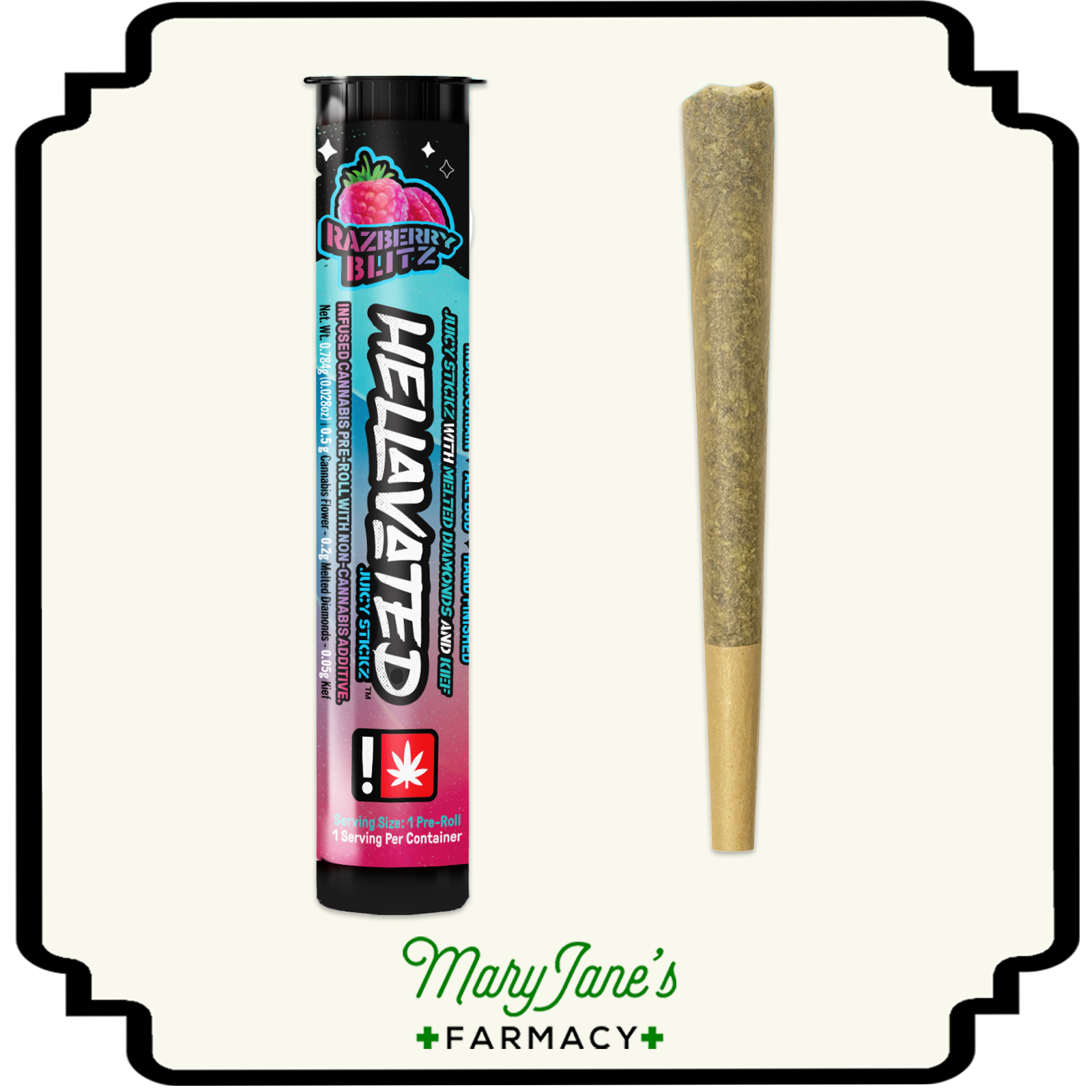 Photograph of product: Razberry Blitz Juicy Stickz Infused Pre-Roll | .75g