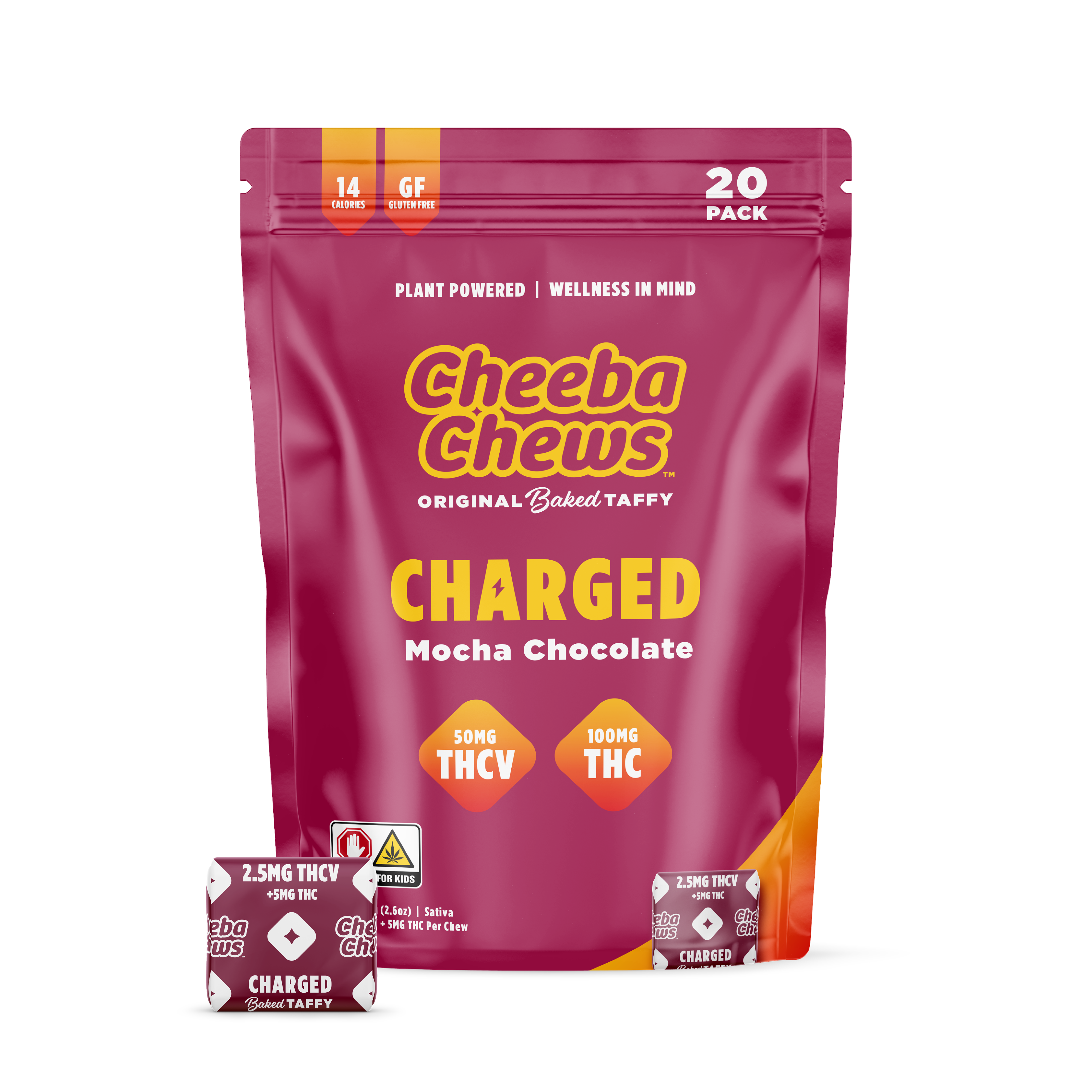 Photograph of product: Cheeba Chews 20pk/100mg- Charged 2:1 (TH-oui:TH-ouiV) (Mocha Chocolate)