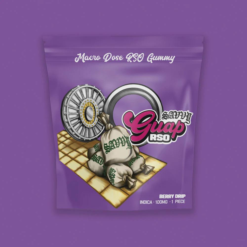 Photograph of product: Berry Drip RSO Guap Gummy by Savvy | Edibles | 100mg