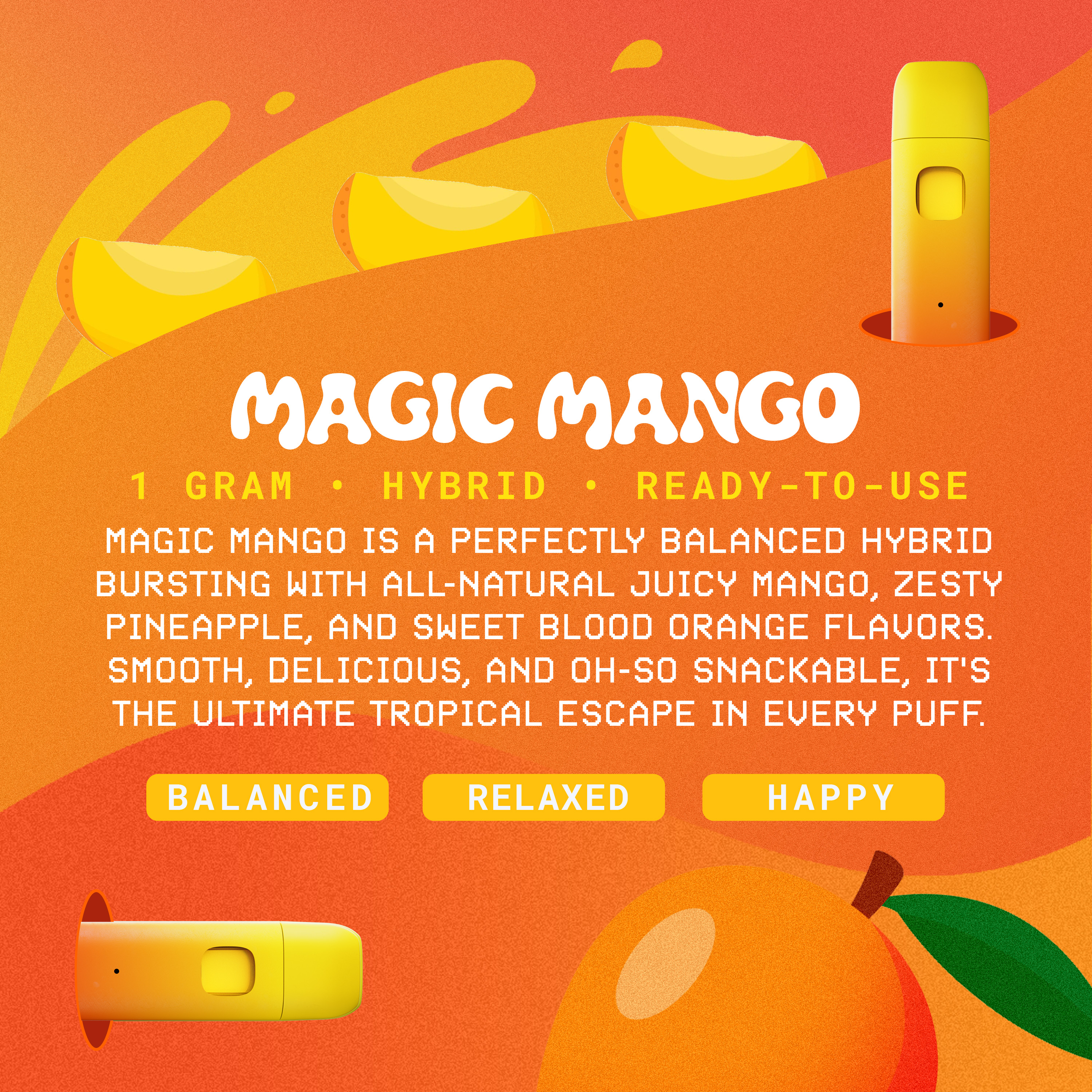 Photograph of product: SNACKBAR 1G Ceramic Vape - Magic Mango