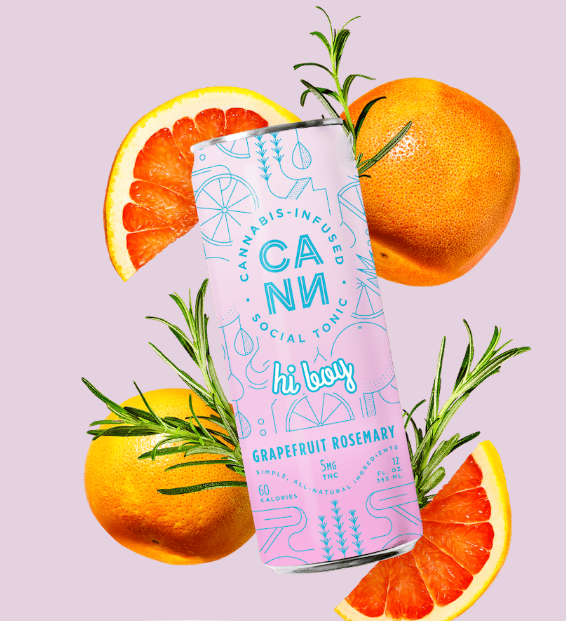 Photograph of product: Hi Boy Grapefruit Rosemary Infused Beverage 20mg (4Pk) (H)