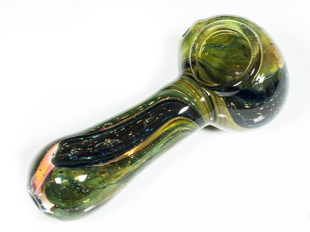 Photograph of product: Glass Spoon Pipe - Gold Fumed Dichroic