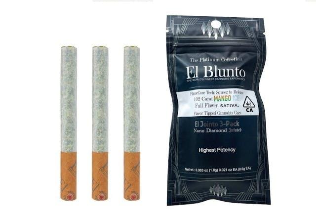 Photograph of product: 102 Carat Mango Ice El Jointito 3pk Prerolls 1.8g - 