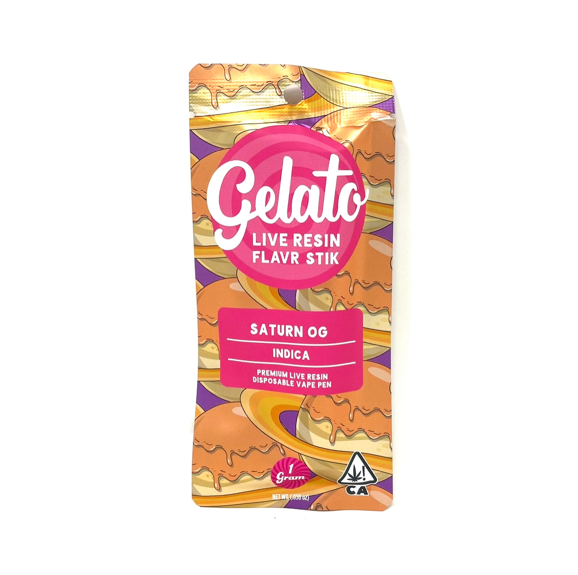 Photograph of product: Gelato - Disposables Live Resin Saturn OG Oui'd