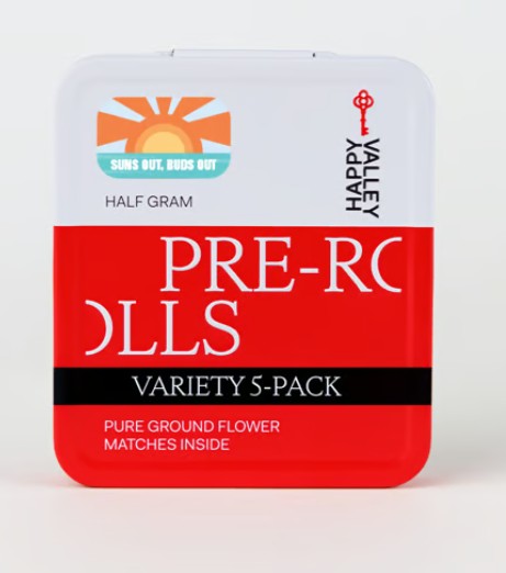 Photograph of product: Happy Valley | Variety Pack "Sun's Out Buds Out" | .5g Pre Roll 5 Pack