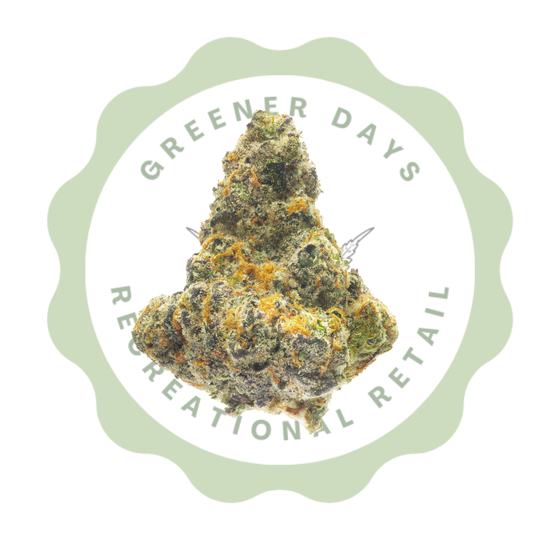 Photograph of product: Greener Days Eighth (3.5G) Prepackaged Flower E85
