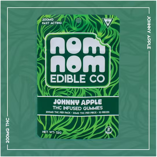 Photograph of product: Nom Nom | Live Resin | Johnny Apple | Hybrid 200mg