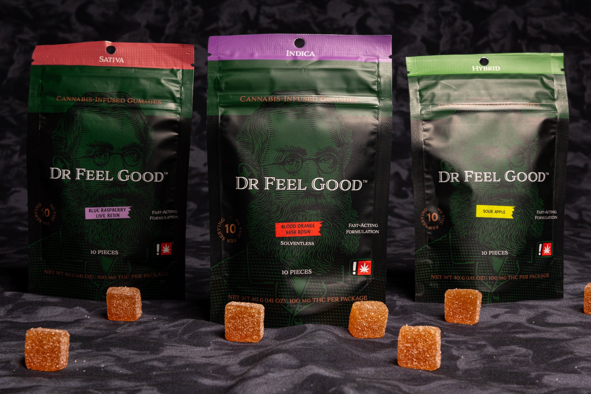 Photograph of product: Dr. Feel Good | Pineapple Passion Fruit Oui'd au chocolat Rosin Gummies