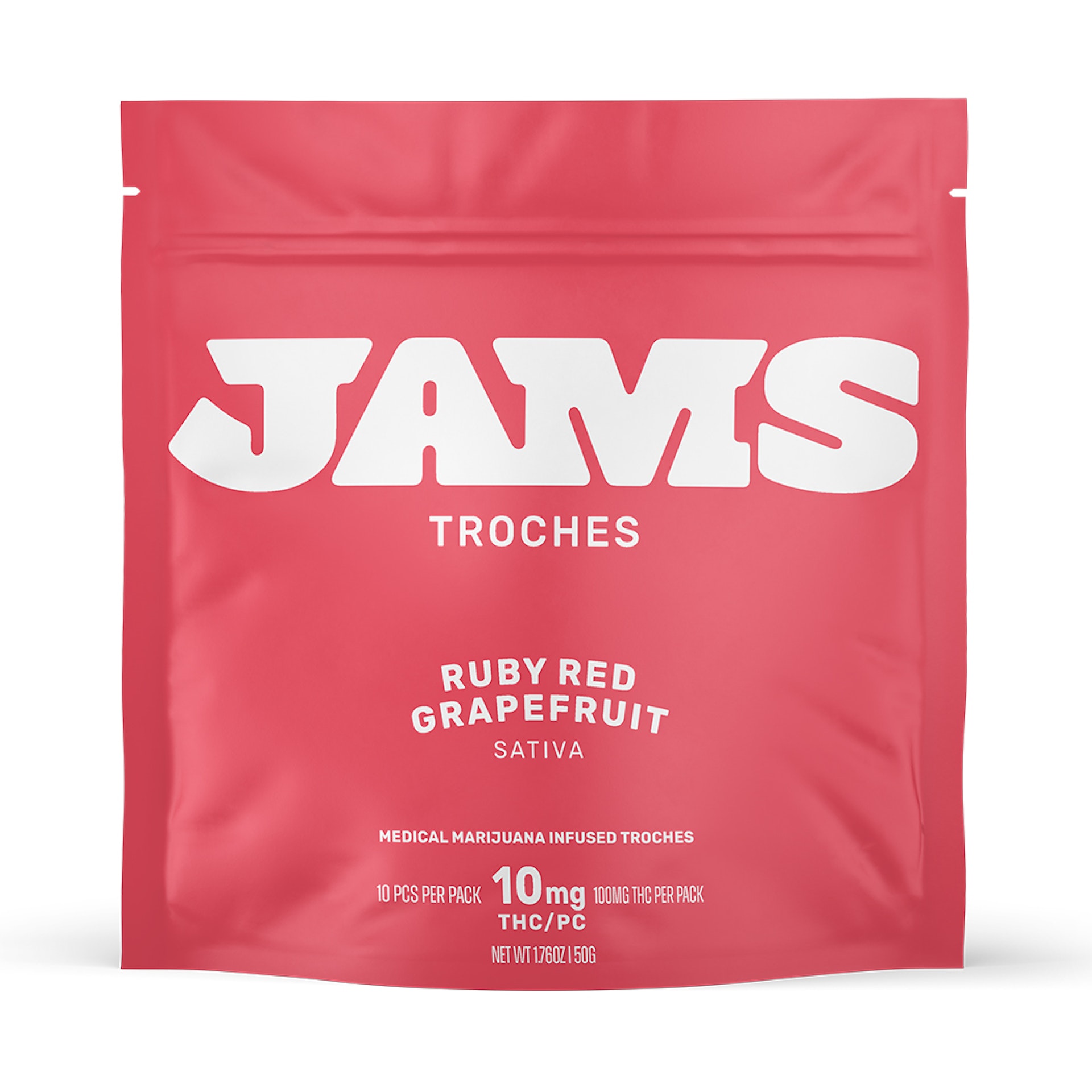 Photograph of product: JAMS Ruby Red Grapefruit (S) Classic Troche 10mg (10pk)