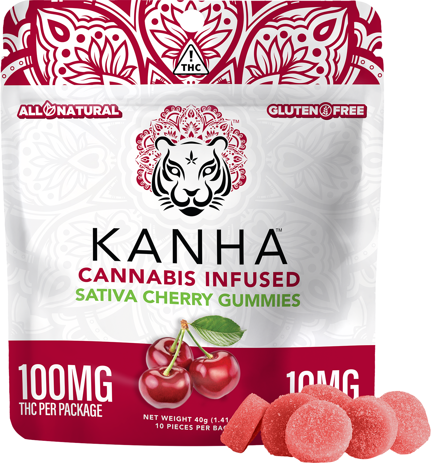 Photograph of product: Kanha Classic Cherry (S) Gummies 10mg 10pk