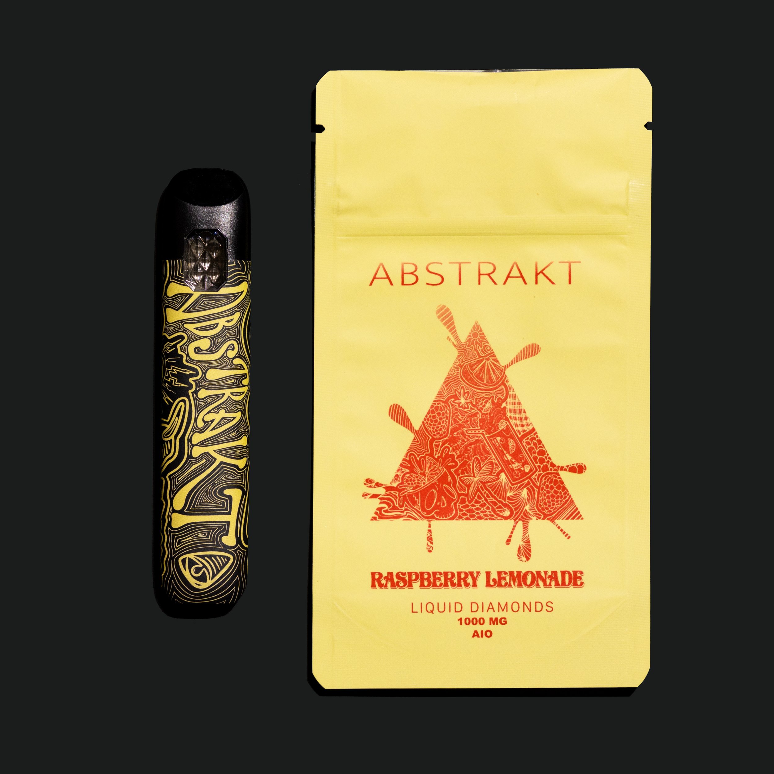 Photograph of Product: 1000mg Raspberry Lemonade Liquid Diamonds AIO