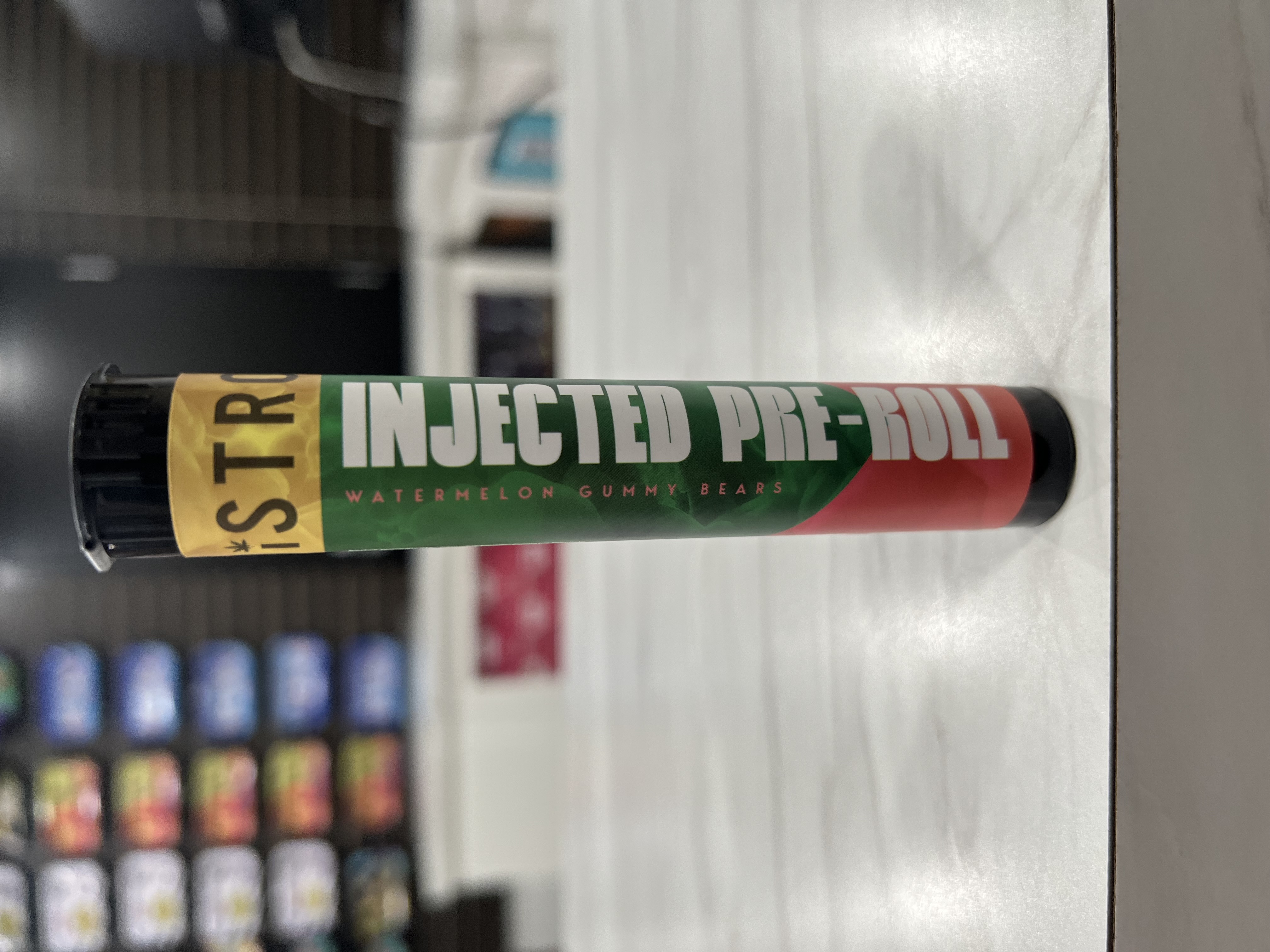 Photograph of product: Distro 10 - Watermelon Gummy Bears - Injected Pre-Roll