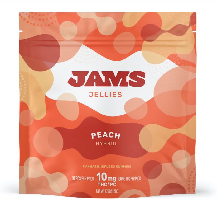 Photograph of product: JAMS Peach Jellies (H) 10 x 10mg