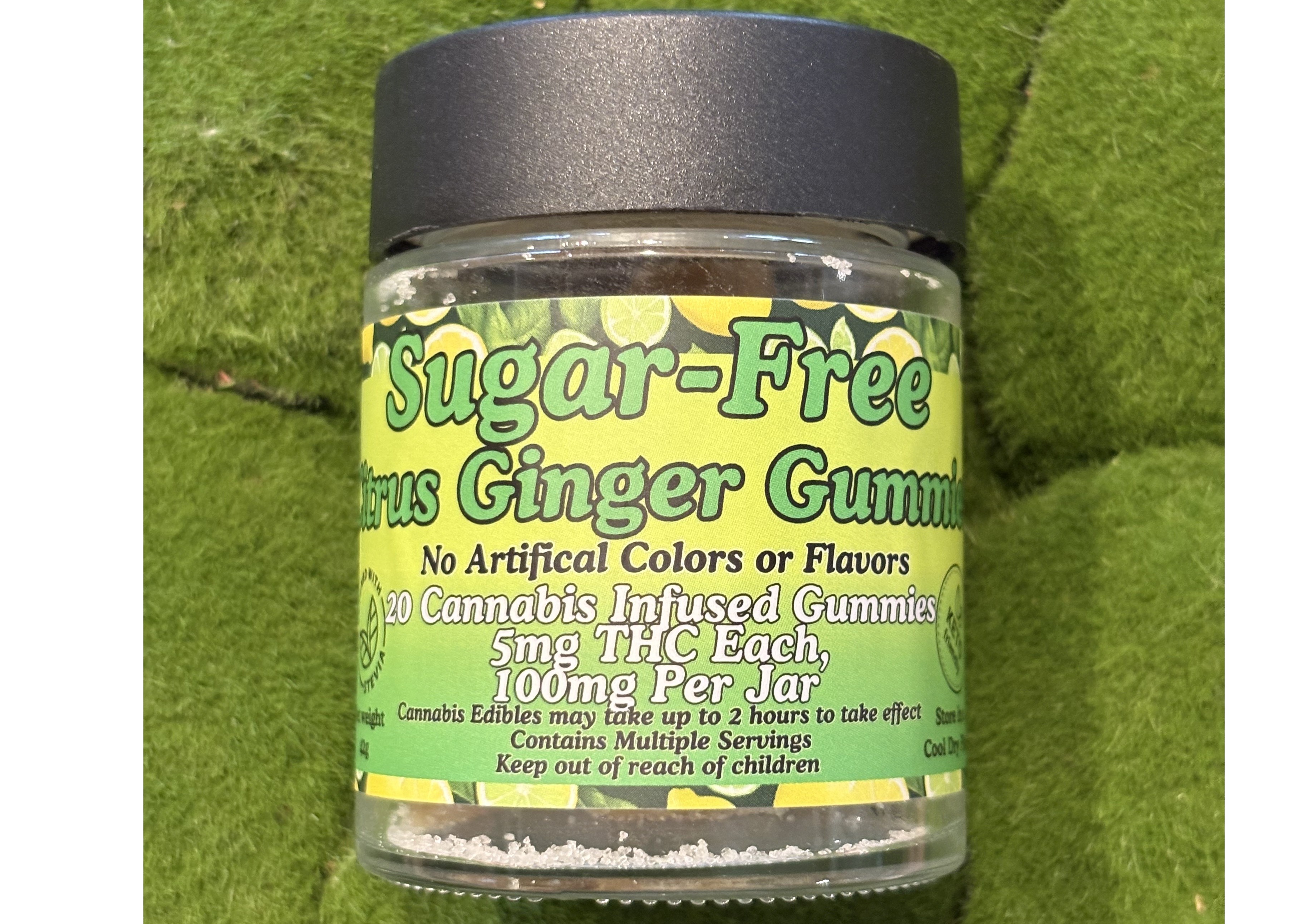 Photograph of product: 100mg Edible Pack | Sugar Free Citrus Ginger Gummies | Tir Na nOg