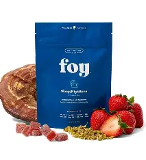 Photograph of product: Foy | Sleep/Nighttime Strawberry | 20pk | Vegan Chews | 100mg | TH-oui: CBN:CBD
