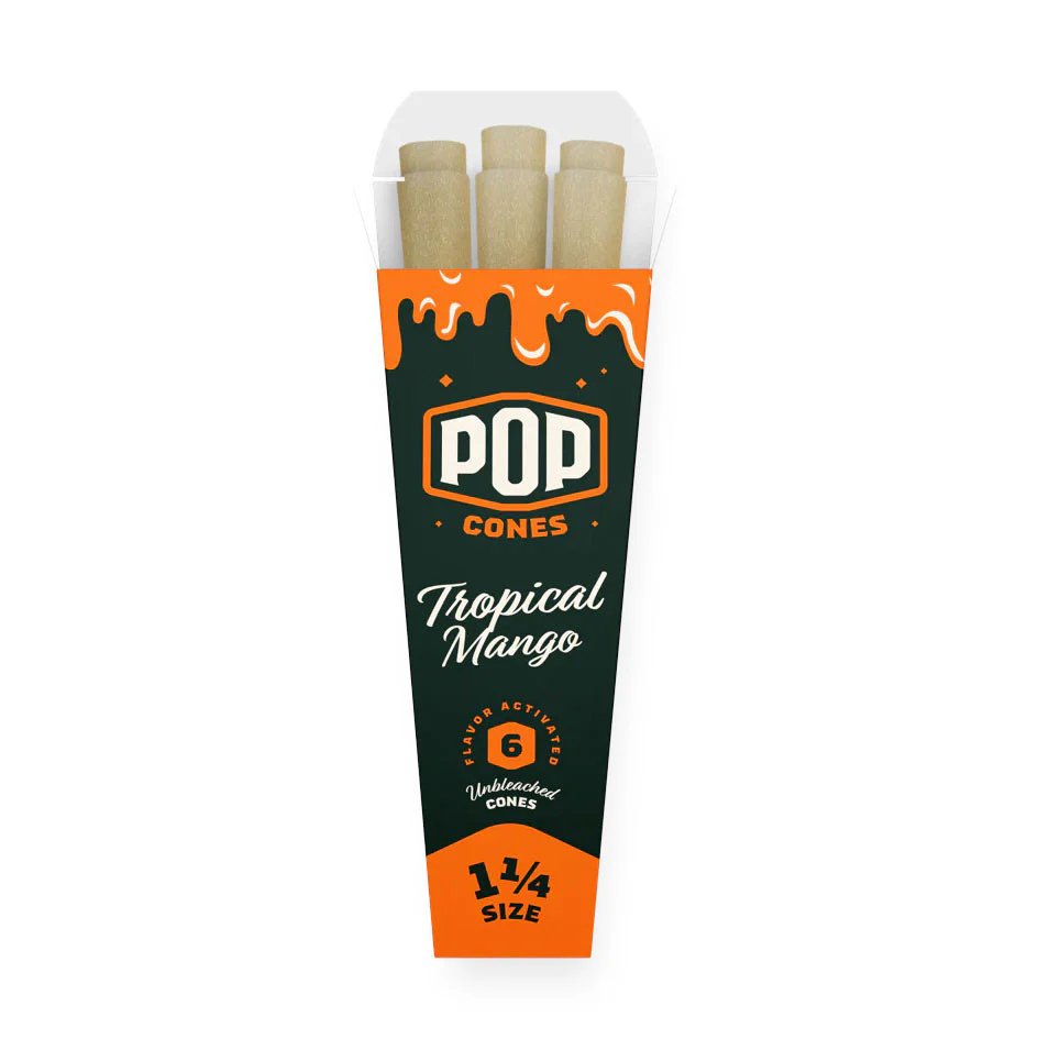 Photograph of product: Pop Cones Unbleached 1 1/4 Cones - Tropical Mango