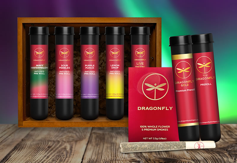 Photograph of product: Dragonfly - Infused Pre-Roll - Pineapple Upside Down Cake