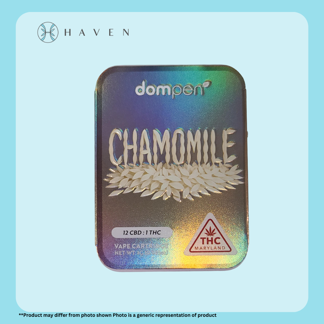 Photograph of product: 1g Chamomile 12:1 CBD:TH-oui (Vape Cart) | dompen