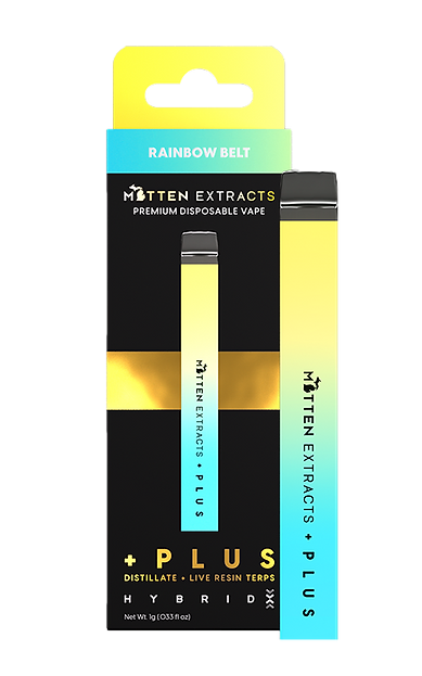 Photograph of product: Mitten Extracts | 1g Disposable | Rainbow Belt