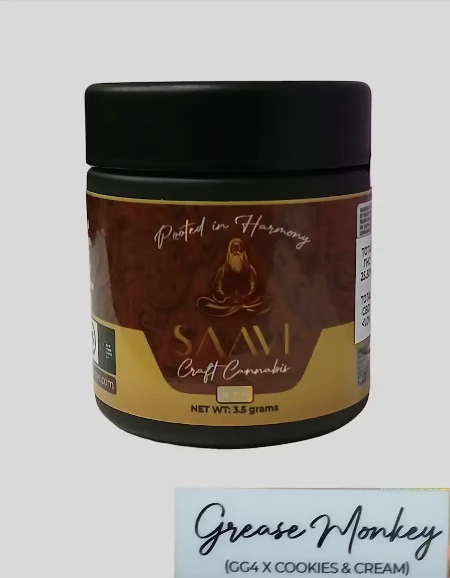 Photograph of product: SAAVI- Grease Monkey- Small Batch Flower - 3.5g