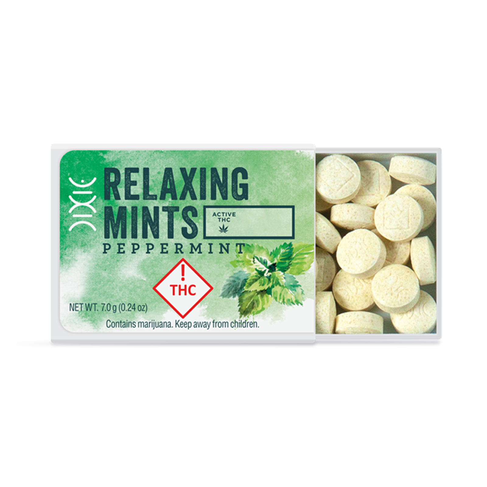 Photograph of Product: Dixie | Peppermint Relaxing Mints | 100mg