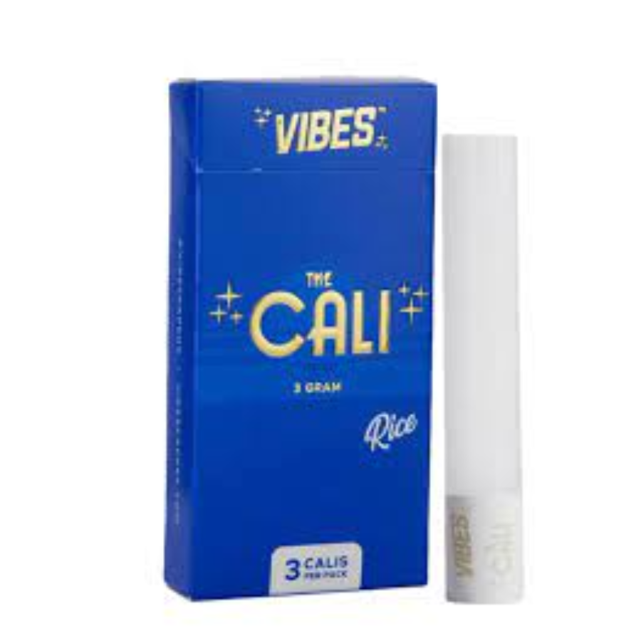 Photograph of product: Vibes - The Cali - 3 Gram - Rice Pre-made Joint Wrap w/ Tip 3 Pack
