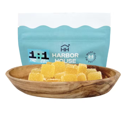 Photograph of product: Harbor House 1:1 Tropical Sunrise Rosin Gummies 100mg 20pk (TH-oui:CBD)