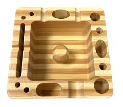 Photograph of product: Deluxe Wood Ashtray With Accessory Slots