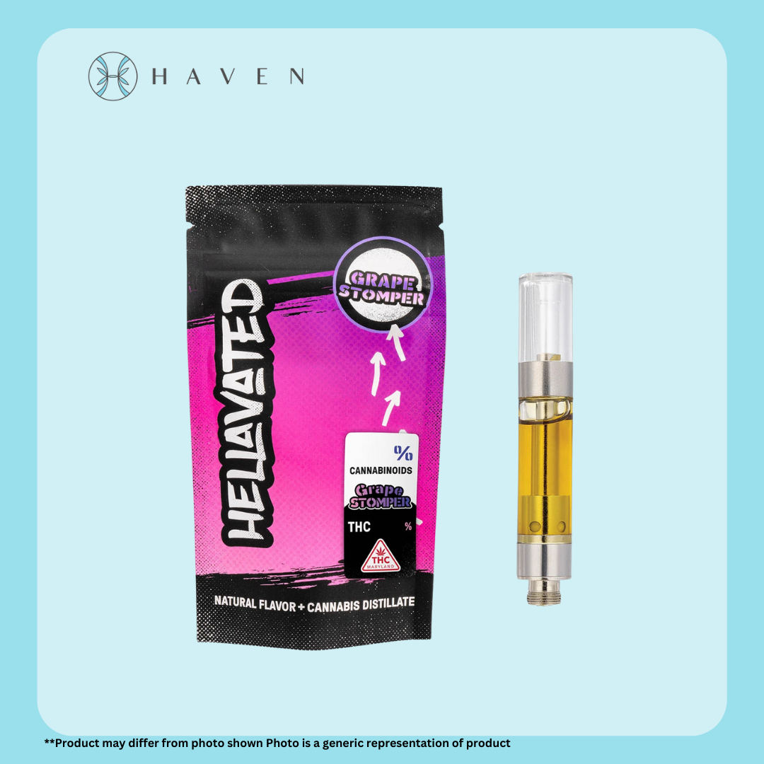 Photograph of product: 1g Grape Stomper (Vape Cart) | Hellavated