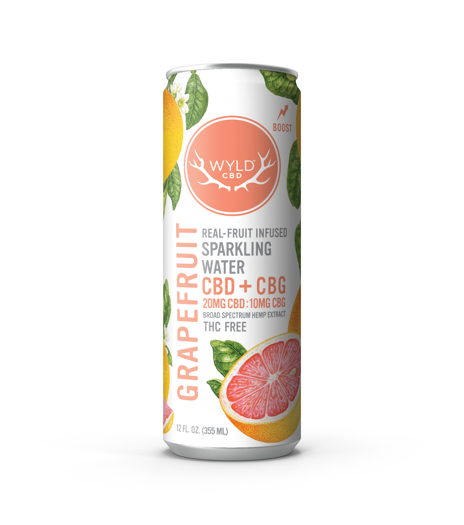 Photograph of product: Wyld CBD:CBG Grapefruit Sparkling Water