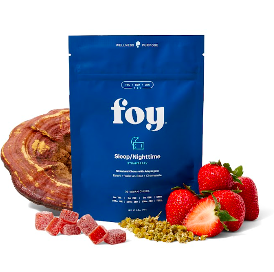 Photograph of product: Nighttime Chews | Strawberry | 1:1:1 | 20pk