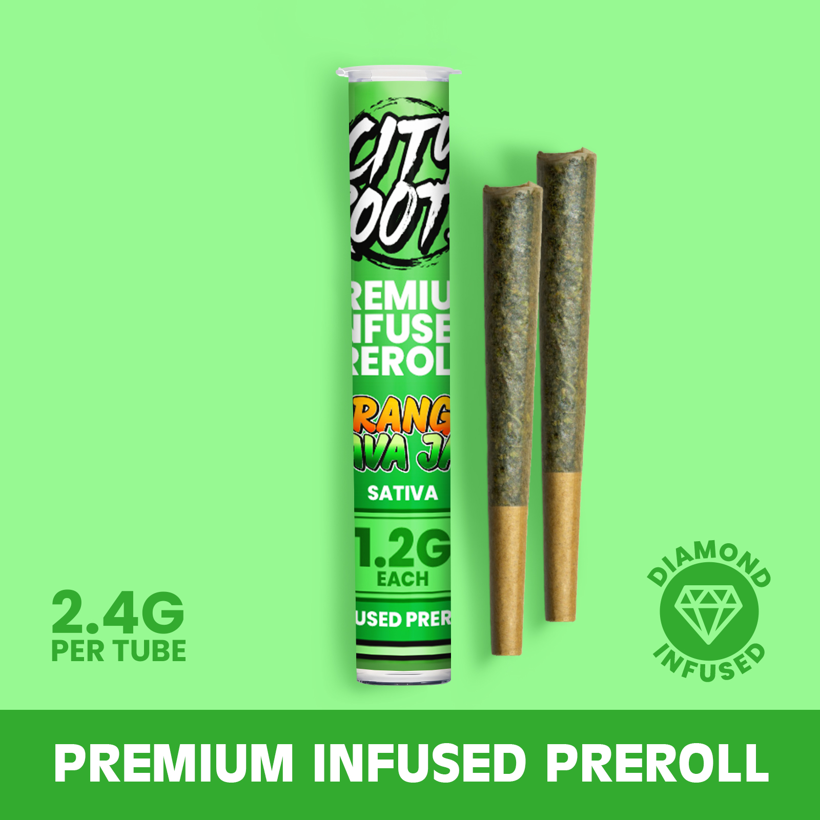 Photograph of product: City Roots - Orange Guava Jack (Oui'd) 2pk Infused Prerolls 2.4g