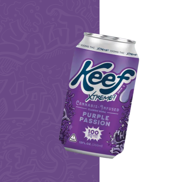 Photograph of product: (Drink) Keef | Purple Passion Infused Soda 100mg (12oz) - Hybrid