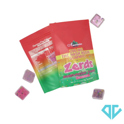 Photograph of product: Amnesia Zerdz Watermelon Freeze au chocolat Rosin Gummies 200mg