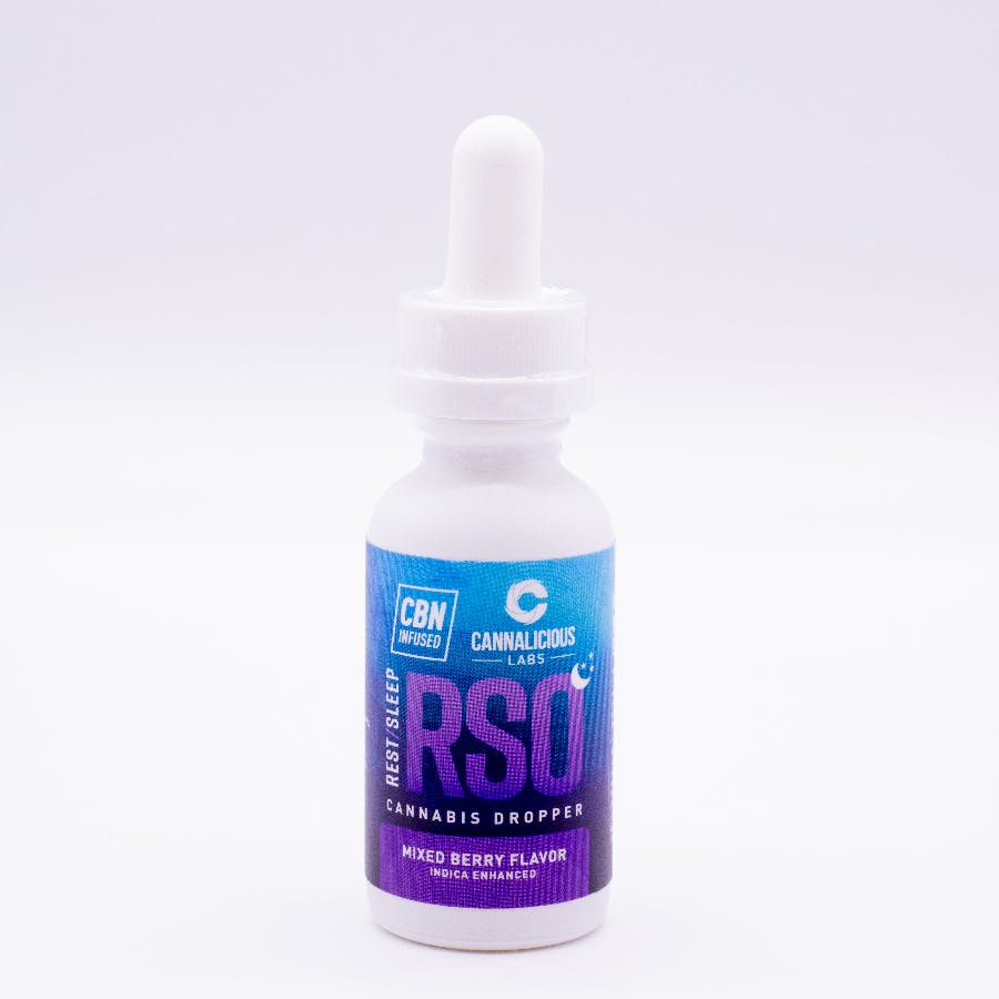 Photograph of product: Concentrate | RSO Dropper | Mixed Berry Rest | 200mg | Cannalicious