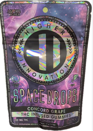 Photograph of product: Hi   200mg Space Drops   Concord Grape