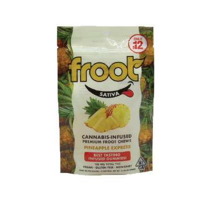 Photograph of product: Froot - 10pk Pineapple Express 100mg Gummies