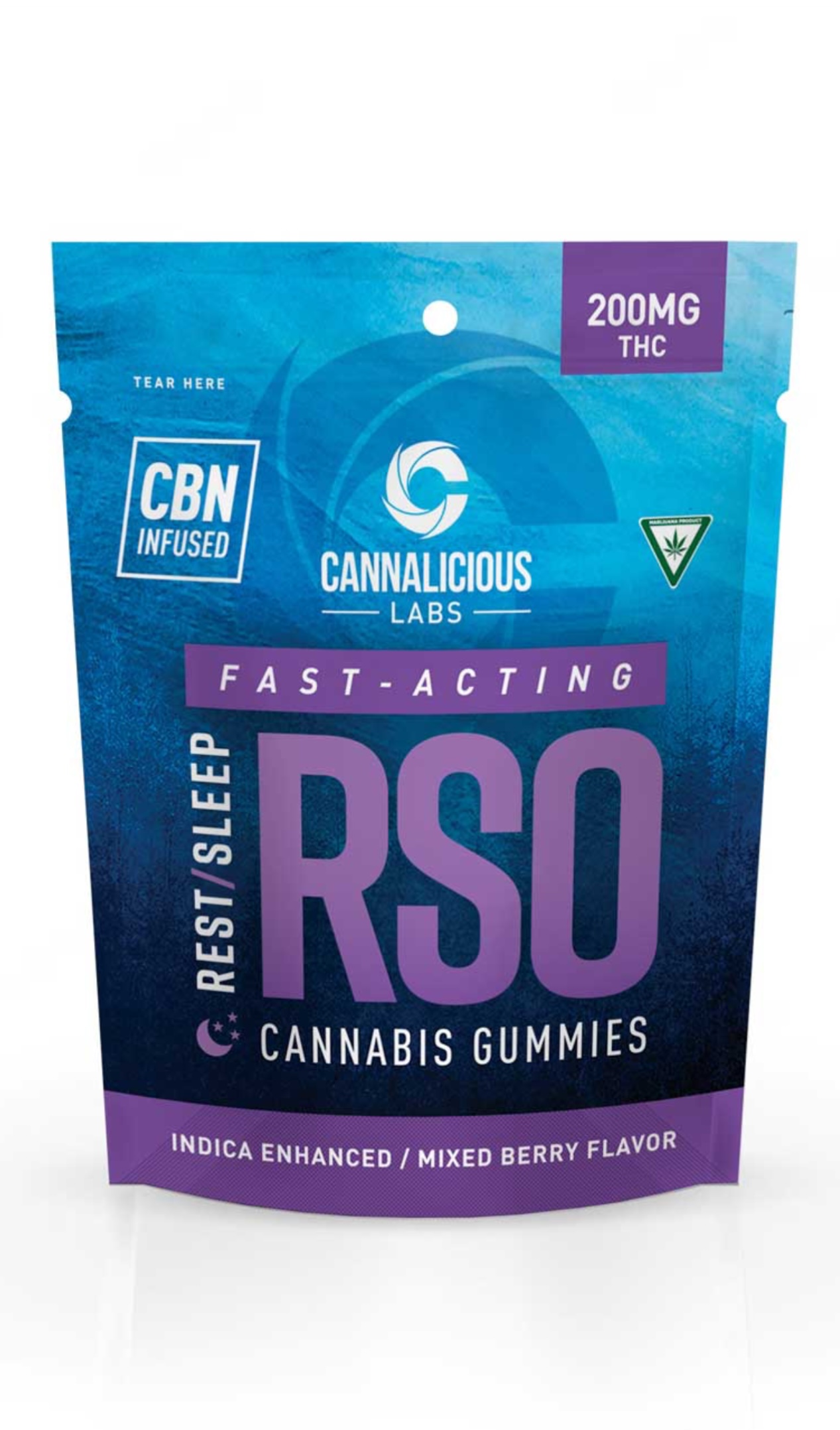 Photograph of product: Cannalicious: Mixed Berry RSO Rest 200MG Gummies (I)