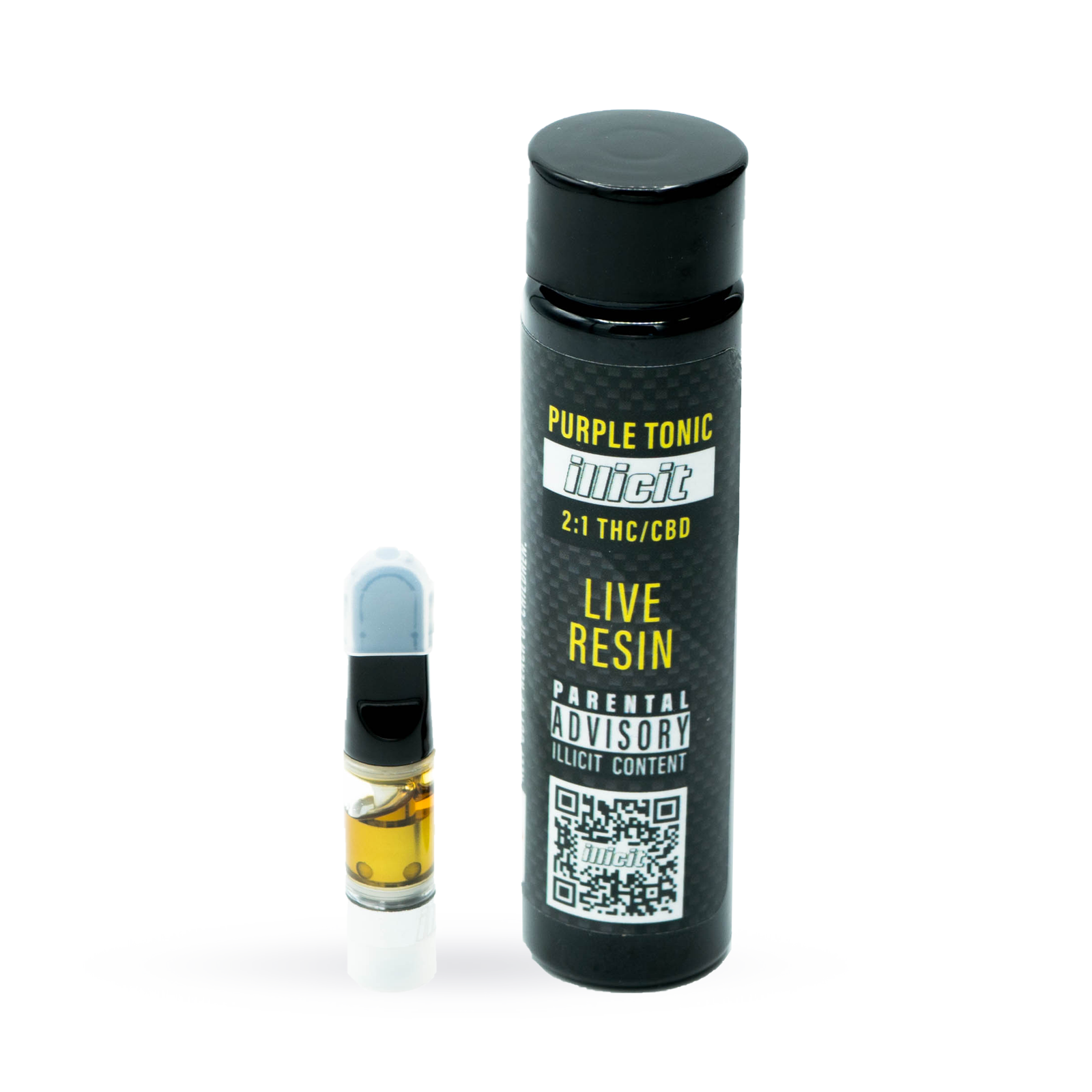 Photograph of product: 2:1 TH-oui/CBD Purple Tonic - Illicit - 1g Live Resin Vape Cart