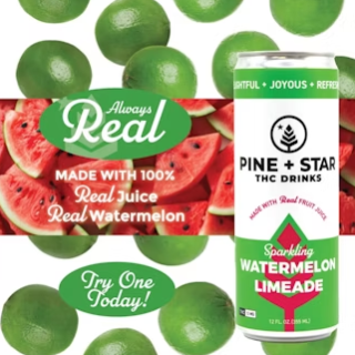 Photograph of product: Pine & Star Infused Watermelon Limeade Soda 5mg